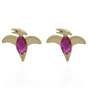 Pterodactyl Dinosaur sterling silver delicate stud earrings